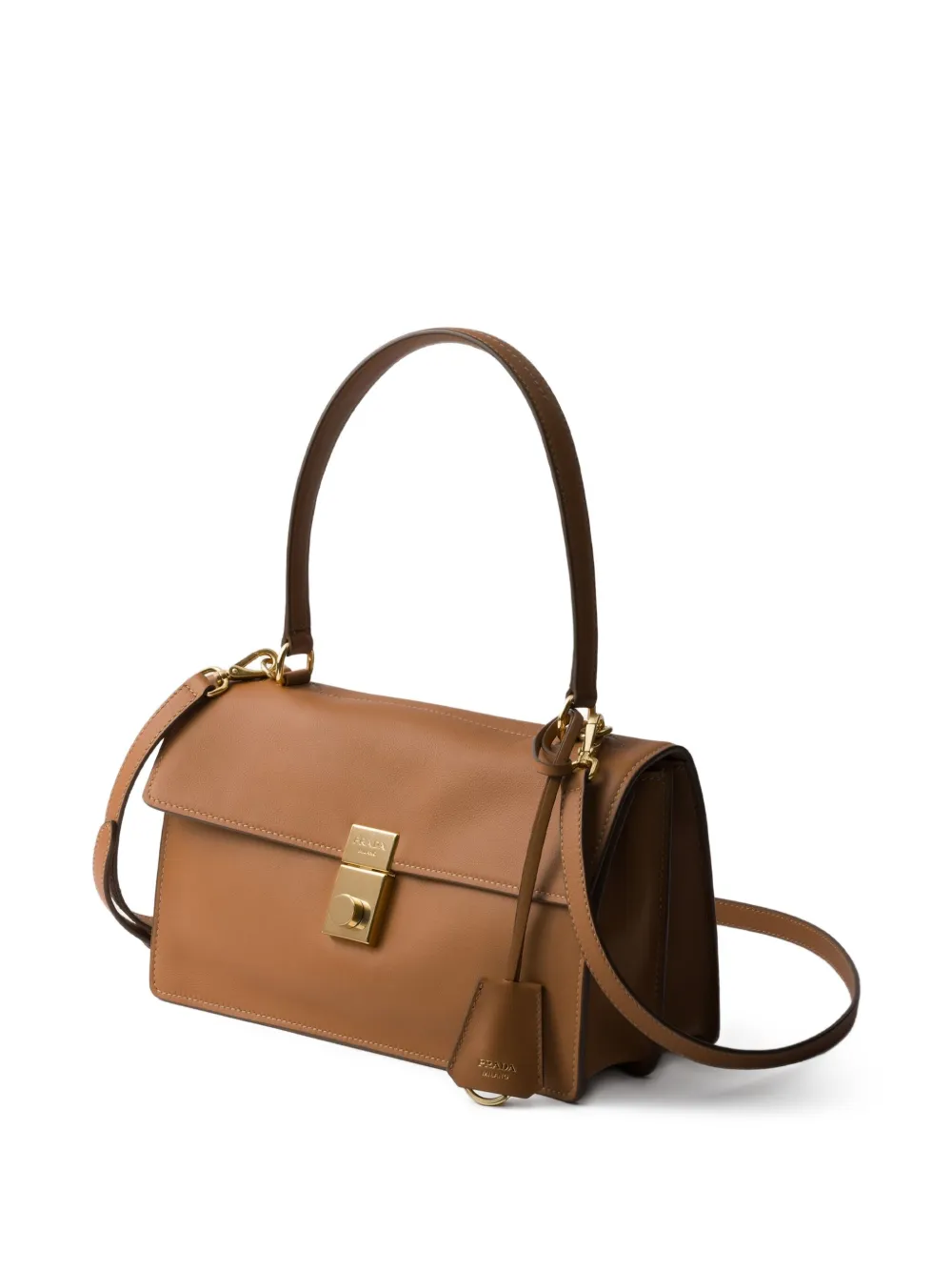 Prada Top Handle Shoulder Bag With Gold-tone Hardware