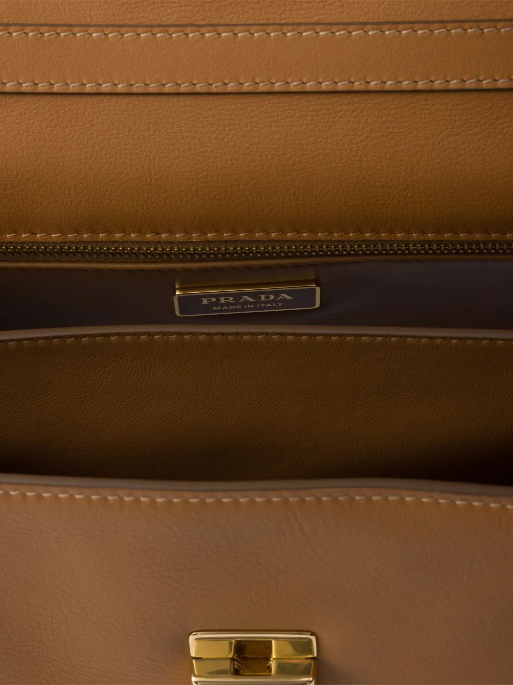 Prada Top Handle Shoulder Bag With Gold-tone Hardware