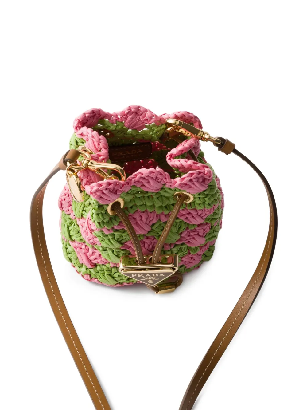 Prada Gehaakte mini bucket-tas Groen