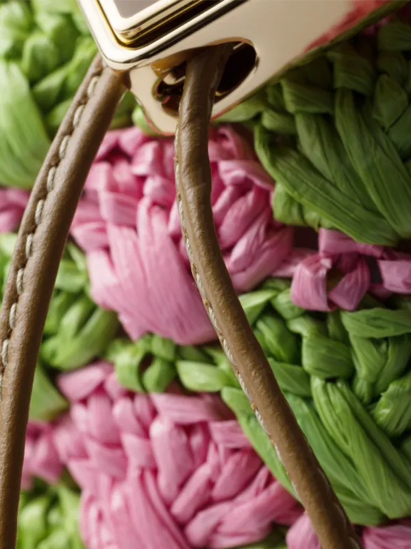 Prada Mini crochet-knit Bucket Bag | Green | FARFETCH