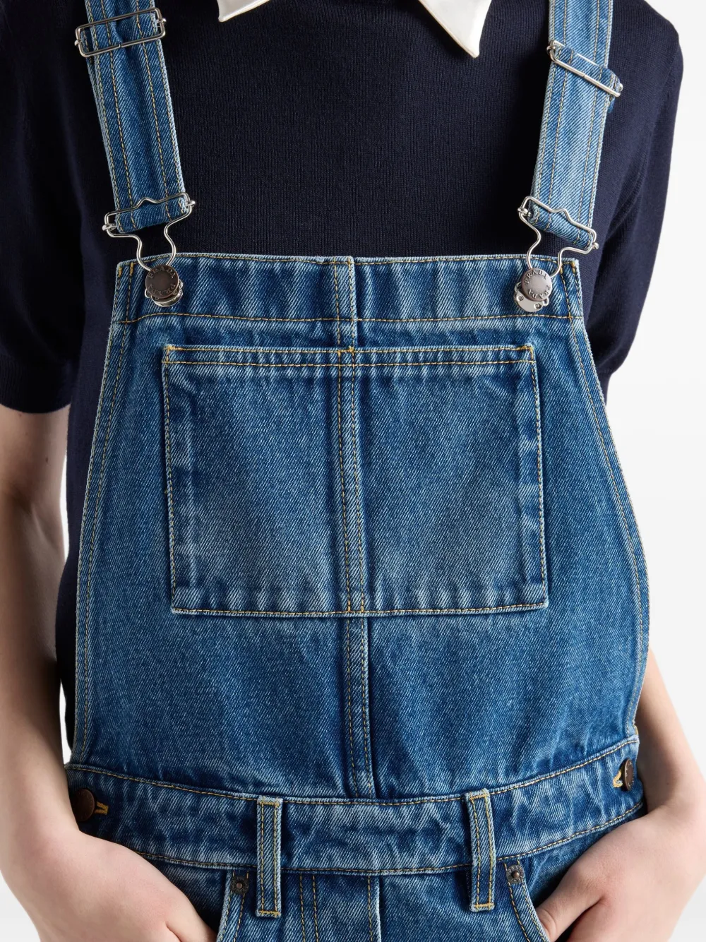 PRADA*Denim bib dress デニム ジャンパースカート*送料込 Prada Denim Bib mini-dress | Blue | FARFETCH