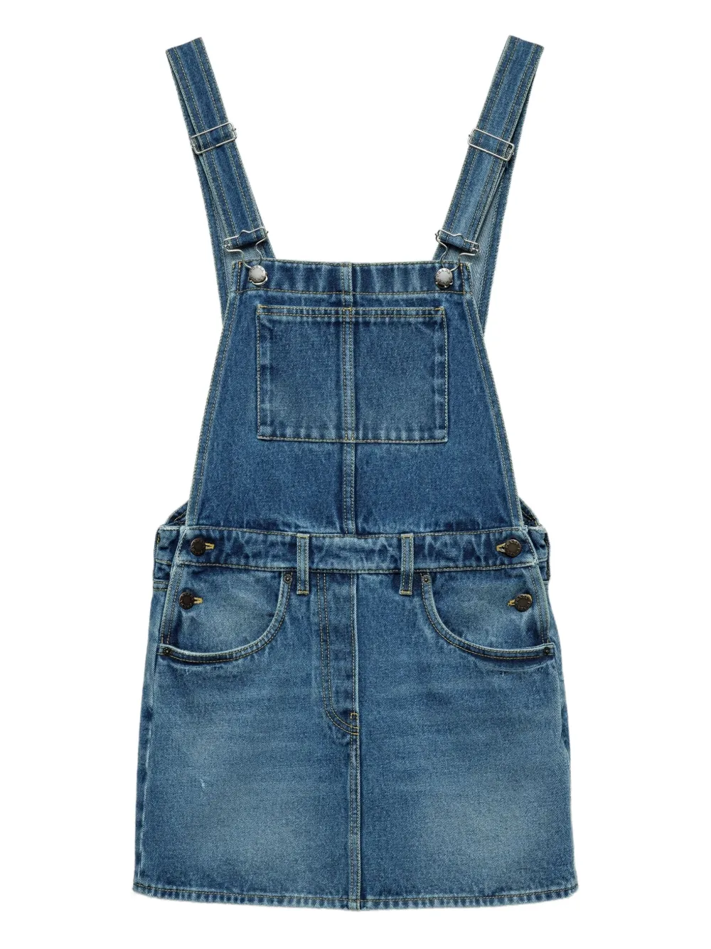 Prada Denim mini-jurk met bies Blauw