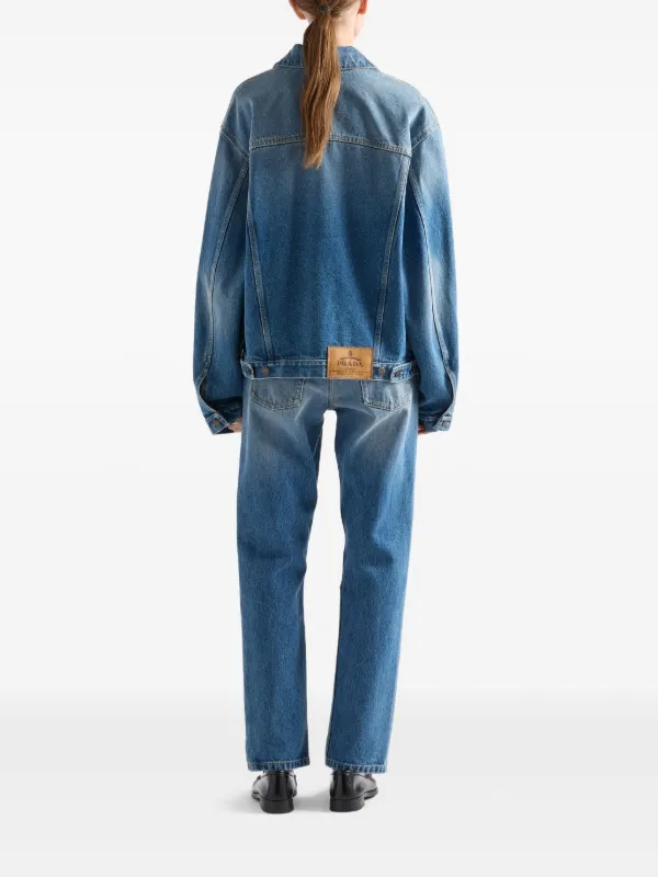 Prada Denim Blouson Jacket | Blue | FARFETCH UK