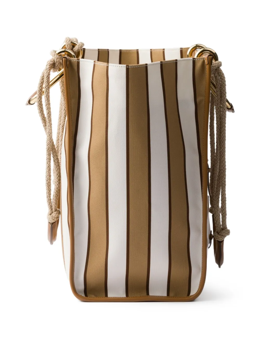 Prada Grote shopper met print Beige
