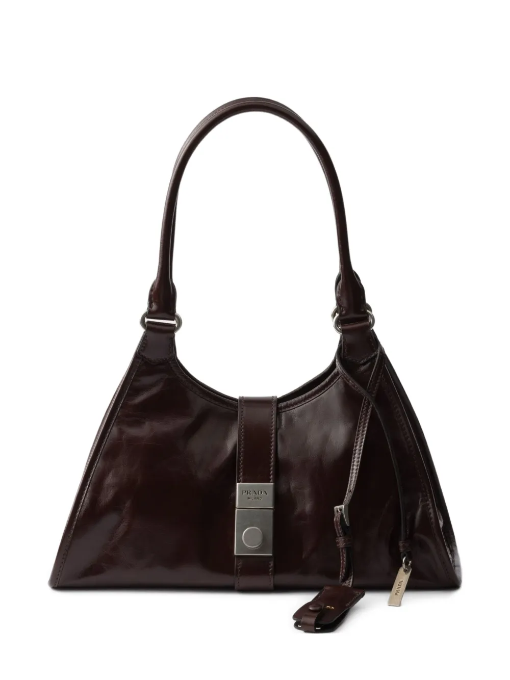 Prada Leren schoudertas Bruin