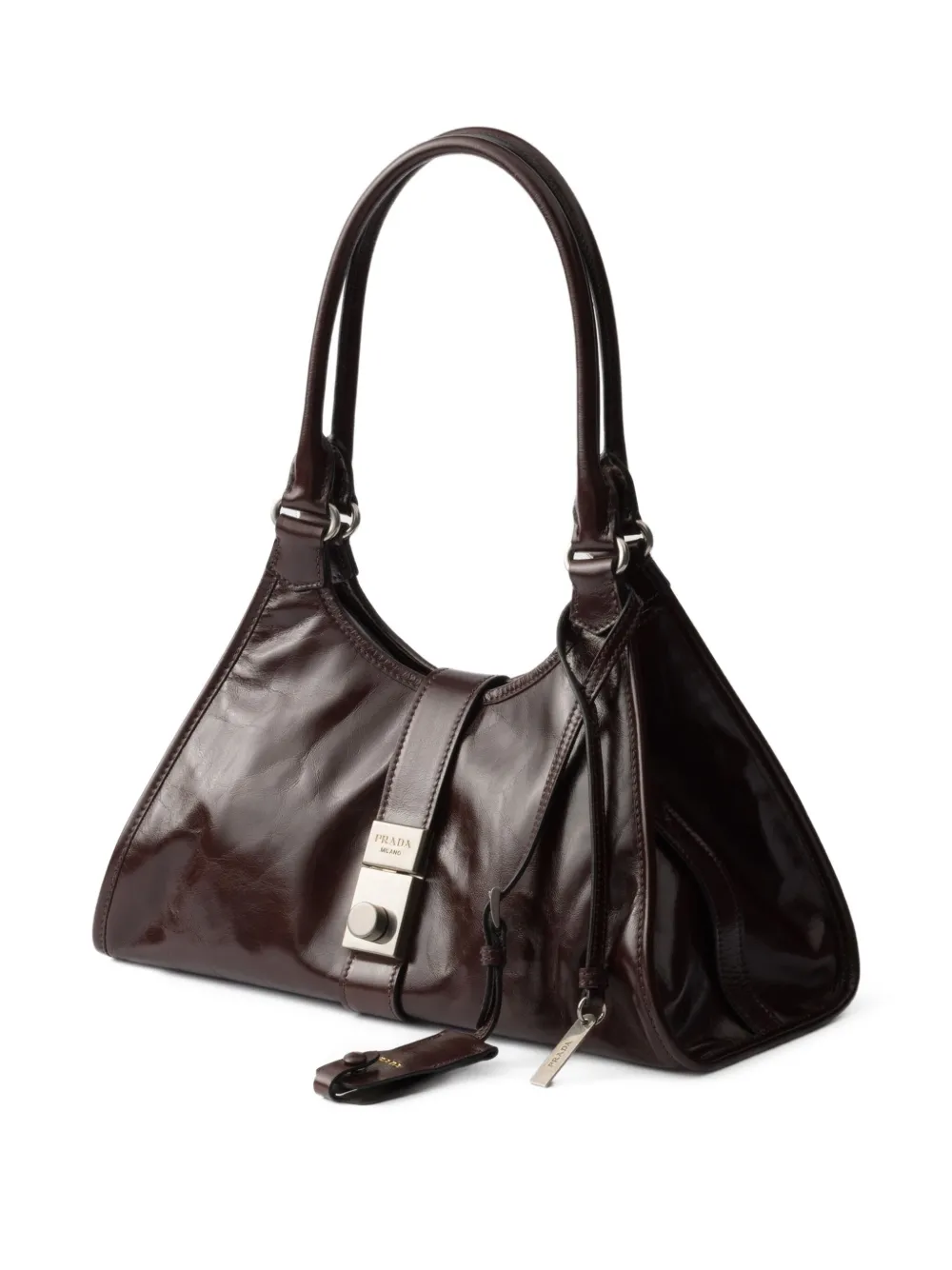 Prada Leren schoudertas Bruin
