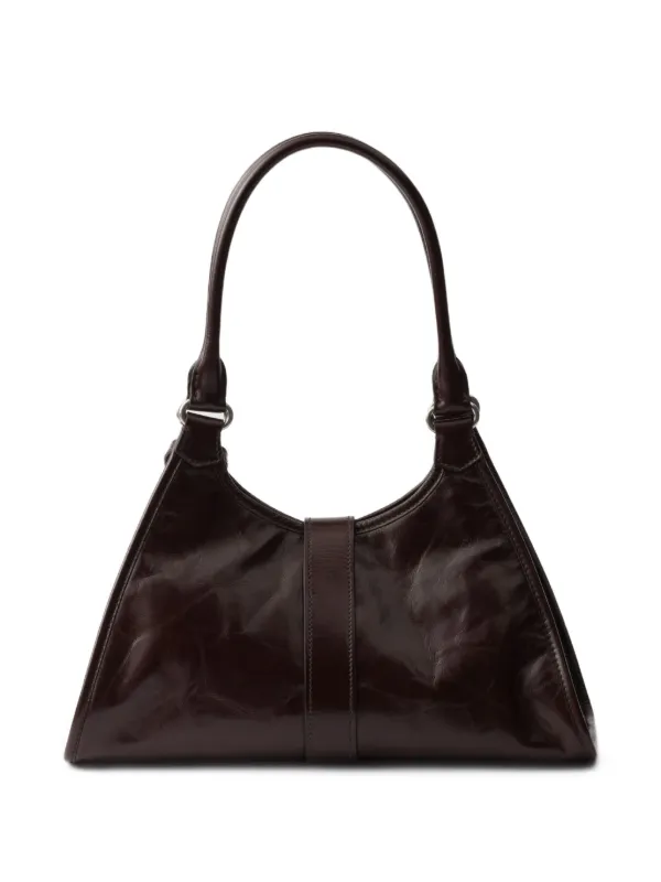 Prada Medium Leather Shoulder Bag Brown FARFETCH IN