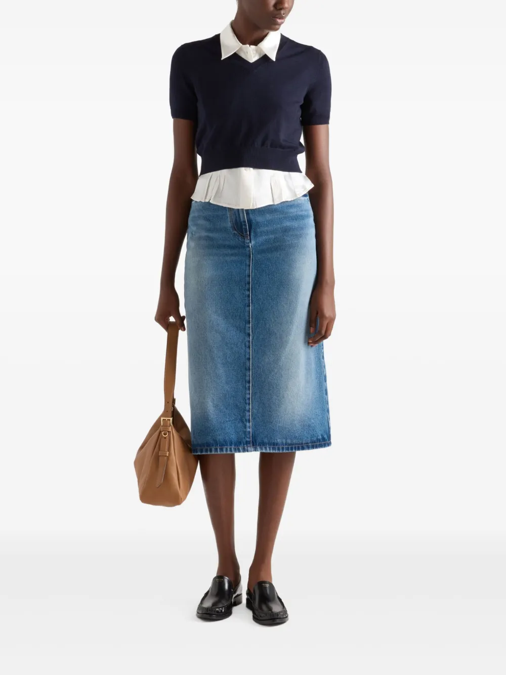 Prada denim midi skirt - Blauw
