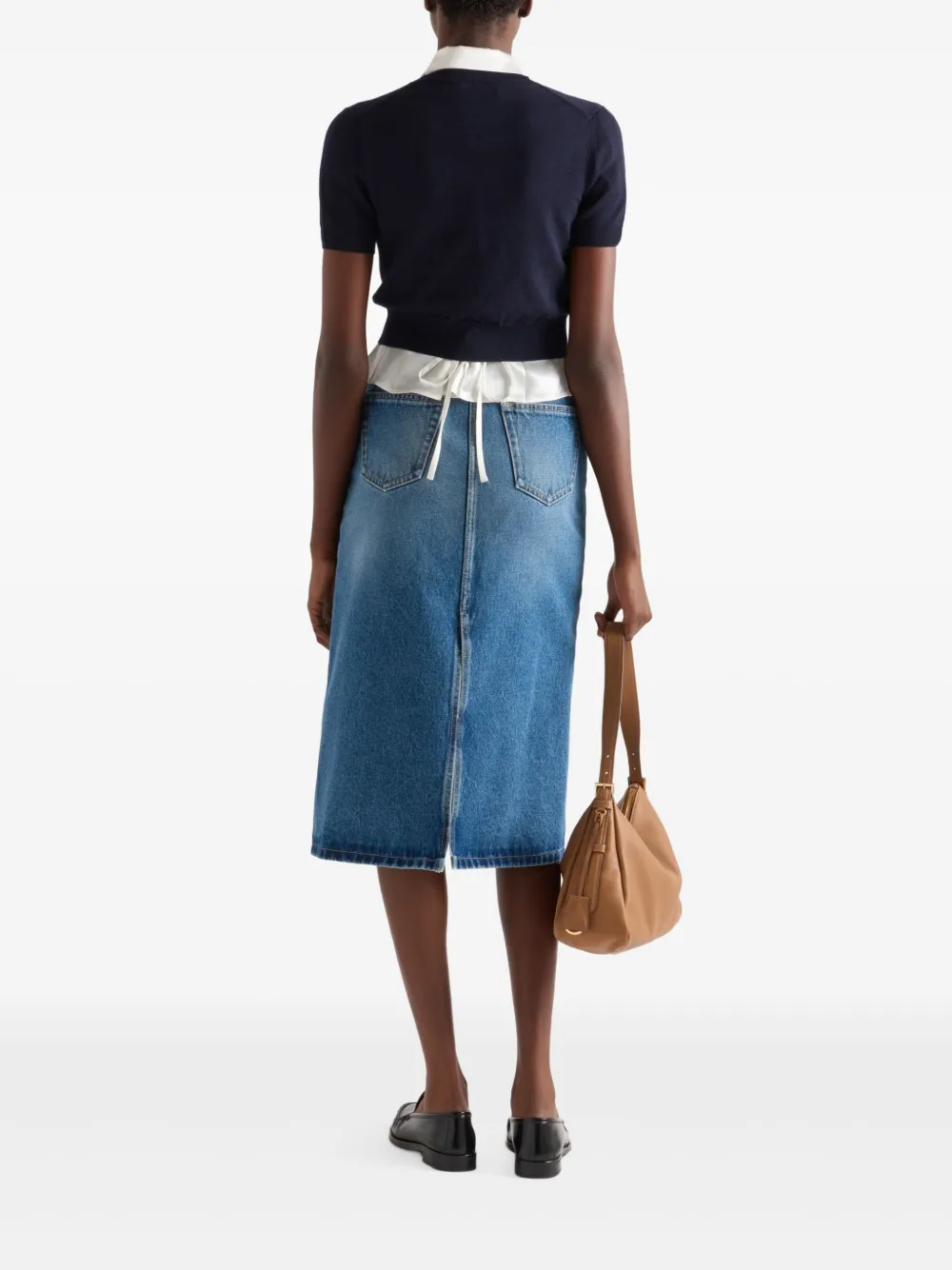 PRADA DENIM MIDI SKIRT