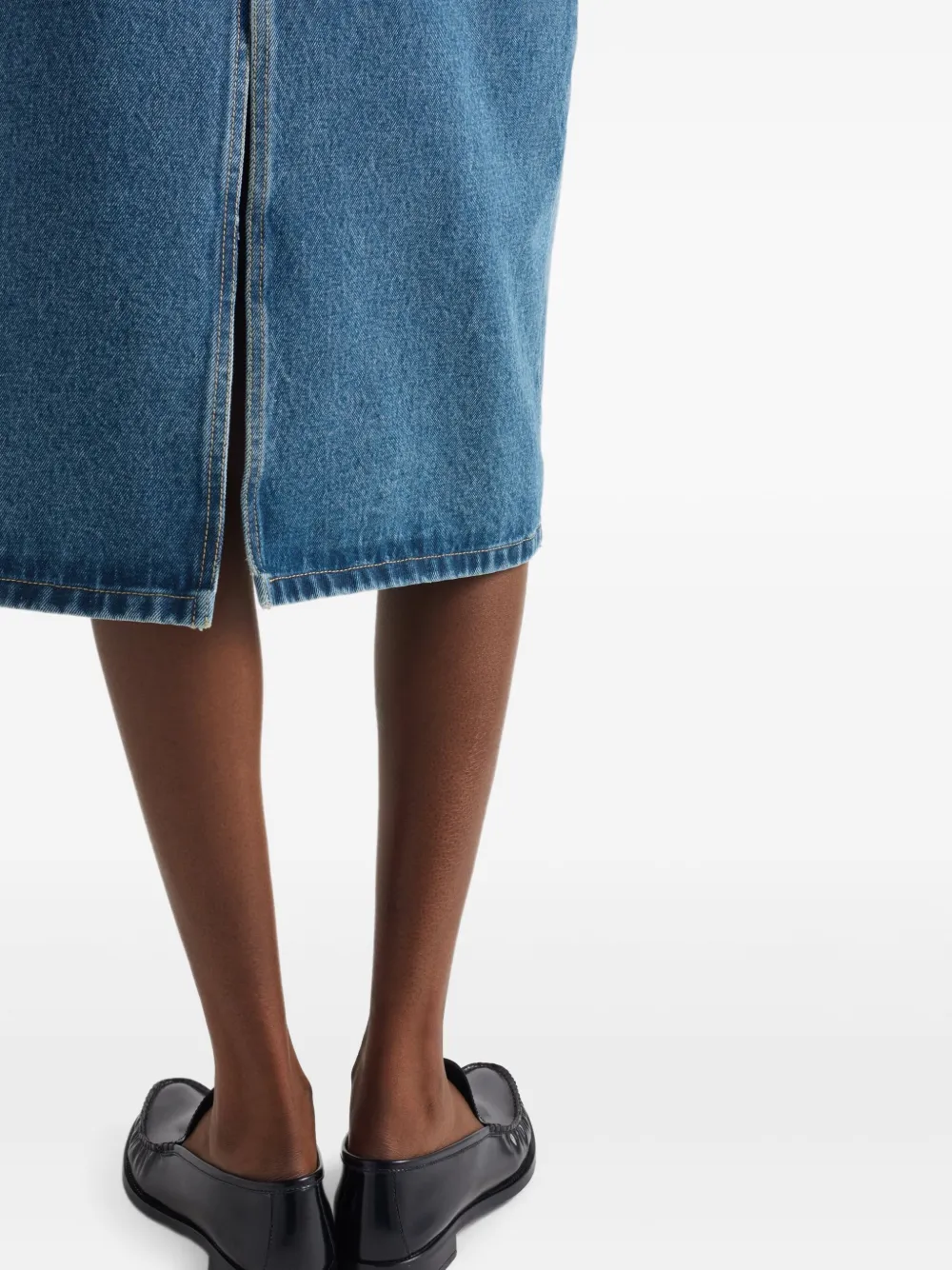 Shop Prada Denim Midi Skirt