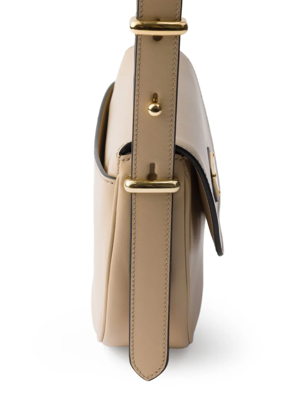 Prada Arqué schoudertas met patch Beige