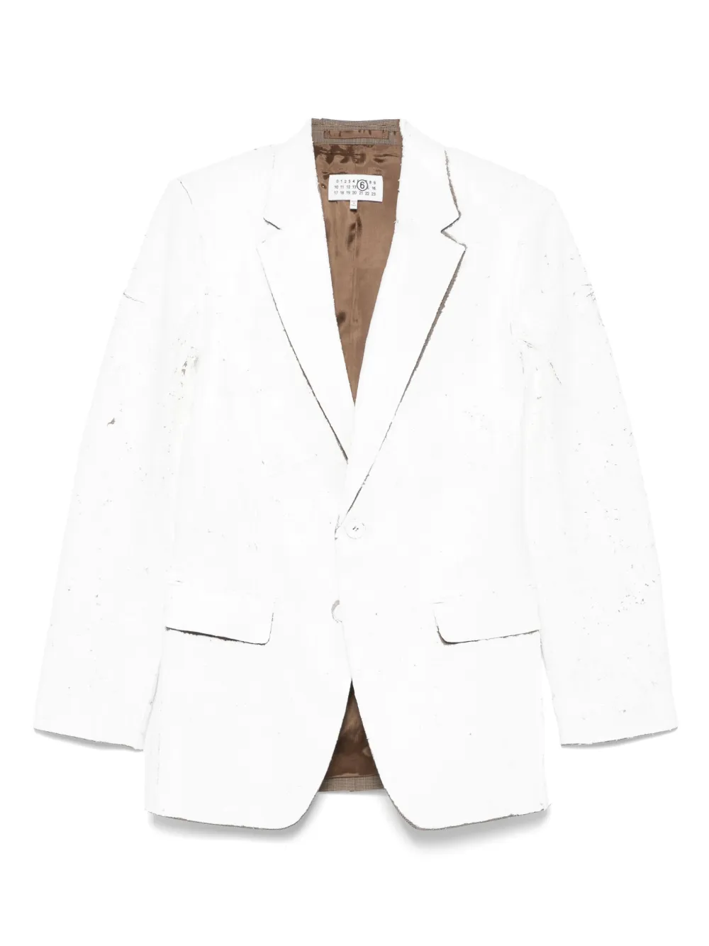 MM6 Maison Margiela クラックペイント ジャケット - ホワイト MM6 Maison Margiela クラックペイント ジャケット - ホワイト