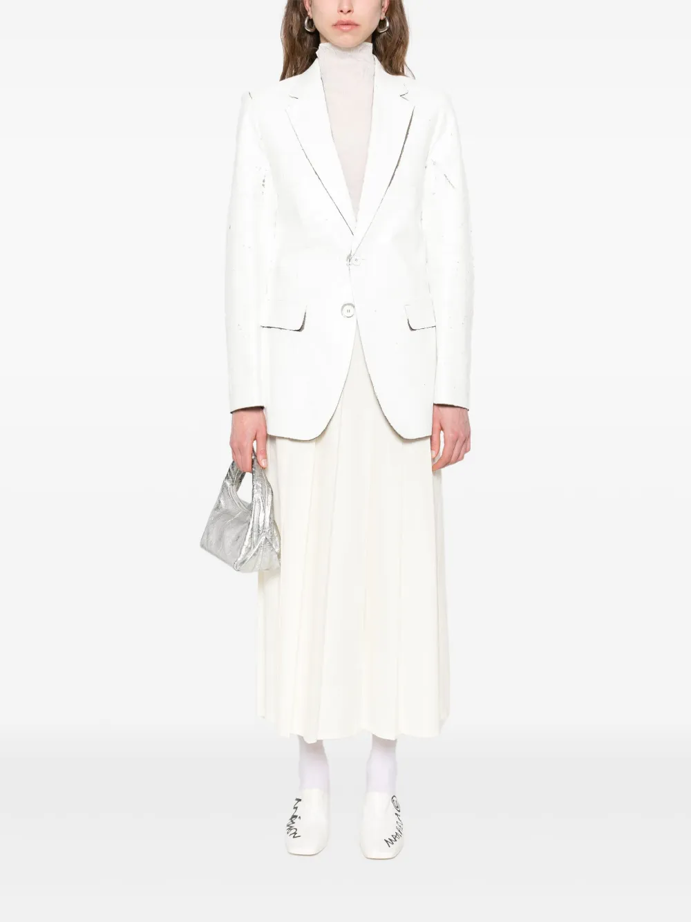 MM6 Maison Margiela Blazer met gebarsten effect Wit