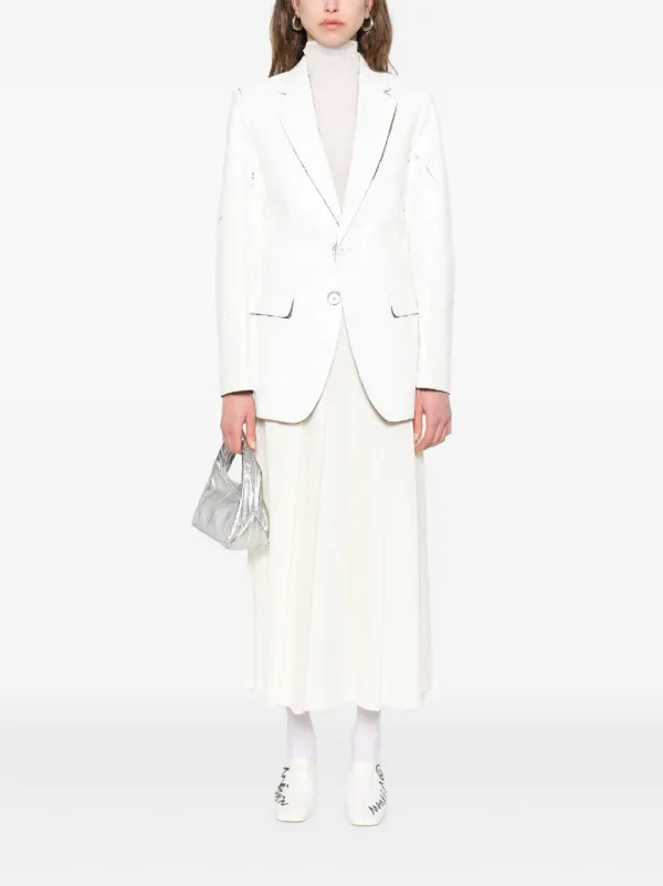 MM6 Maison Margiela cracked-paint Blazer | White | FARFETCH