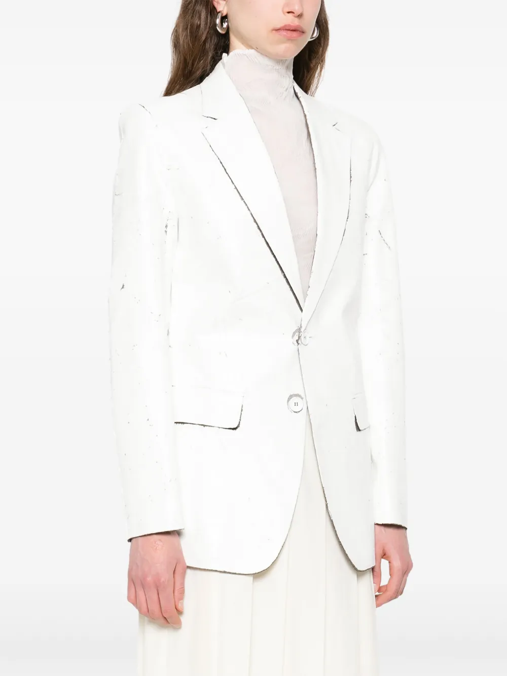 MM6 Maison Margiela Blazer met gebarsten effect Wit