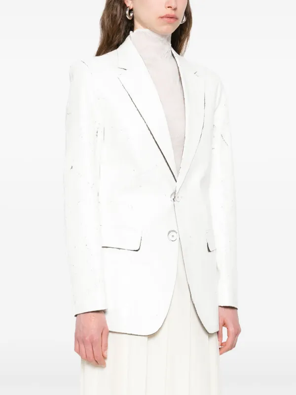 ジャケット MM6 MAISON MARGIELA White Stretch Polyester Blend Blazer MM6 Maison Margiela White stretch polyester blend blazer