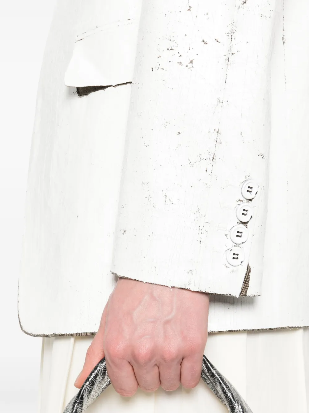 MM6 Maison Margiela Blazer met gebarsten effect Wit