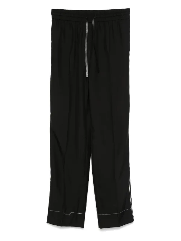 Brioni Silk Trousers in Black
