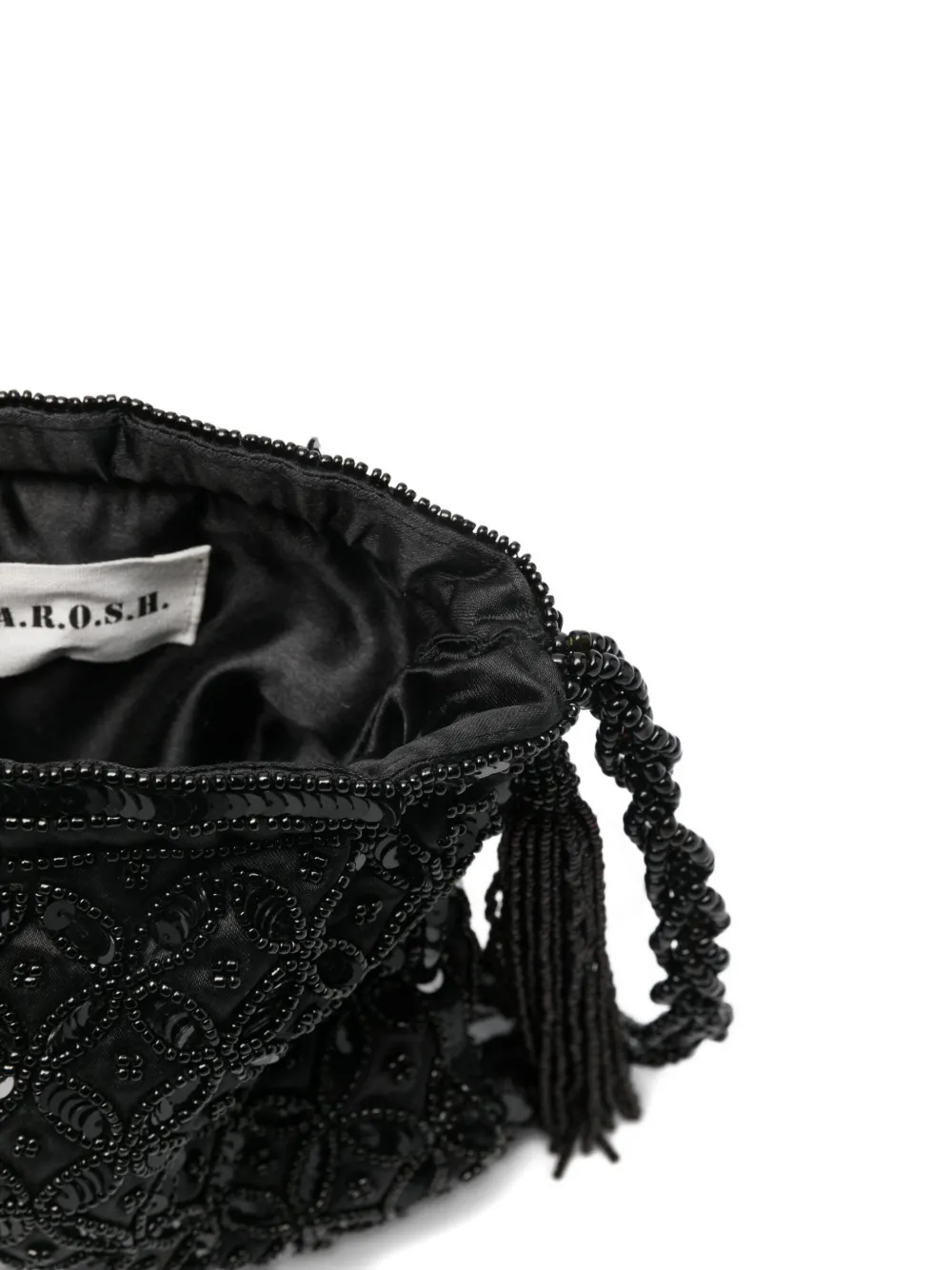 P.a.r.o.s.h Tassel-detail Beaded Mini Bag In Black