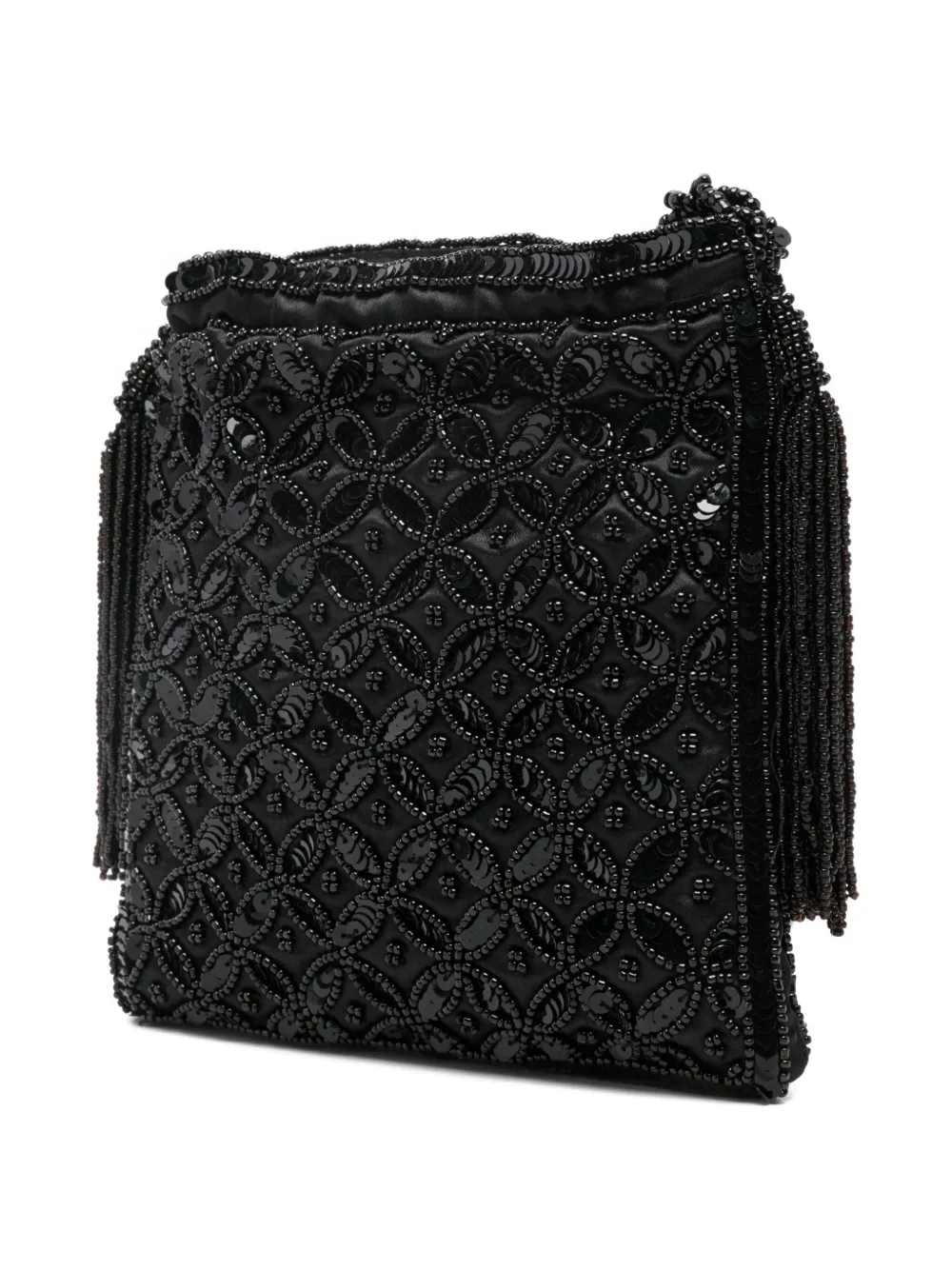 P.a.r.o.s.h Tassel-detail Beaded Mini Bag In Black