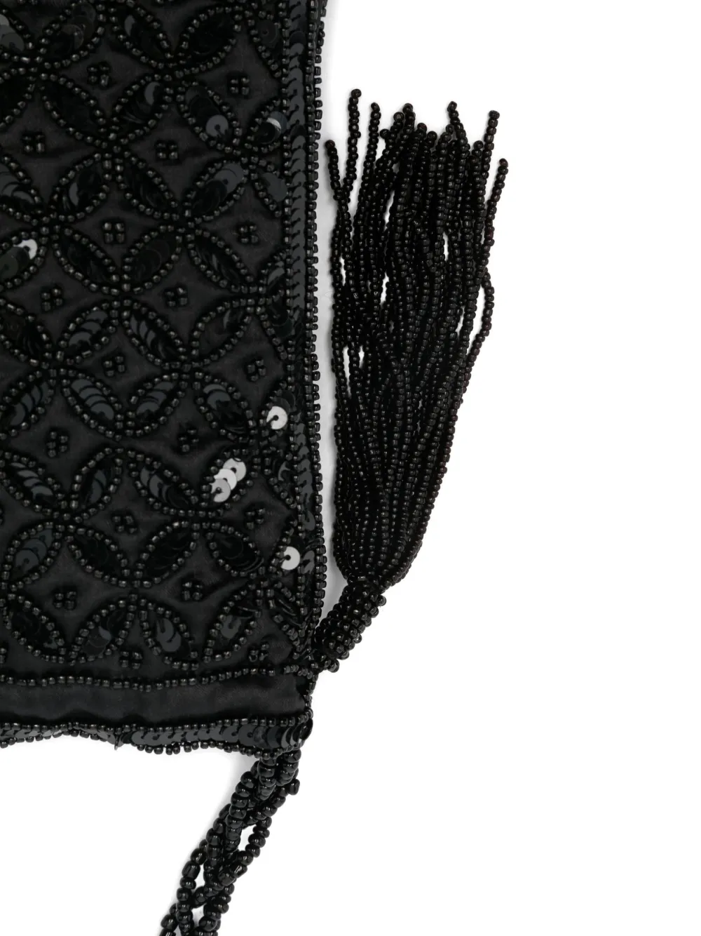 P.a.r.o.s.h Tassel-detail Beaded Mini Bag In Black