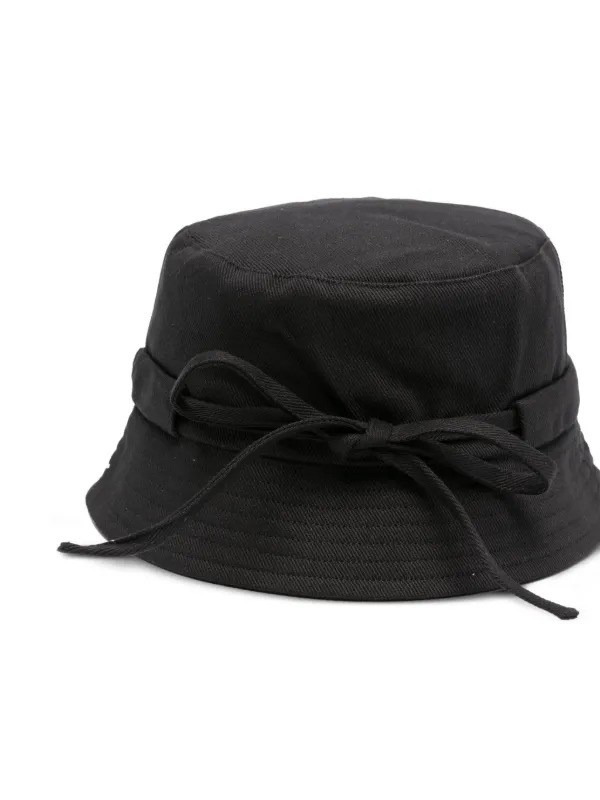 Jacquemus Le Bob Gadjo Black Bucket Hat Jacquemus - Le Bob Gadjo Logo-Embellished Cotton-Canvas  main image 3