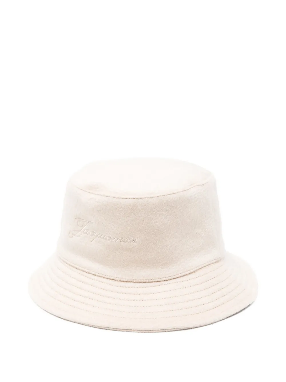 Jacquemus Embroidered-logo Bucket Hat In Neutral