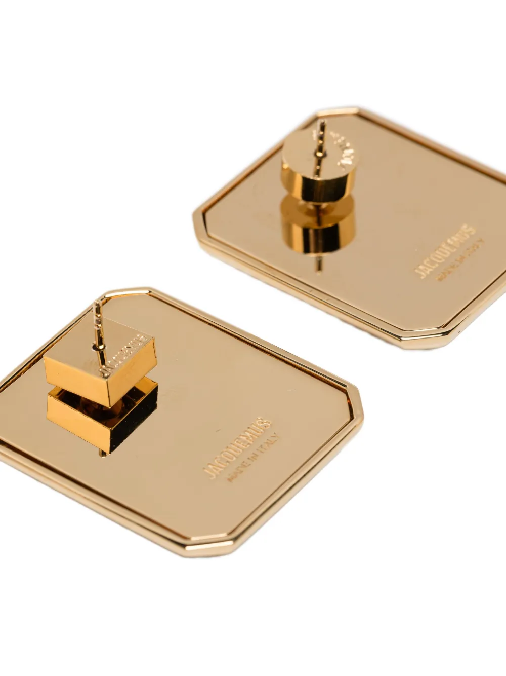 Jacquemus Geometric Square Drop Earrings In Gold