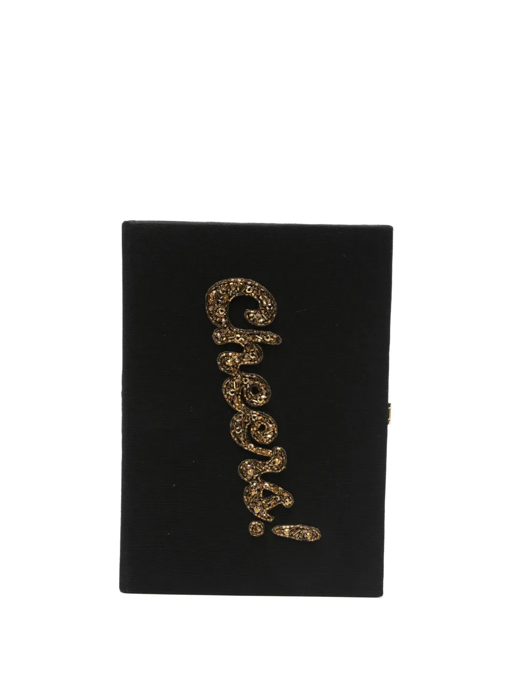 Olympia Le-tan Cheers Beaded Mini Bnag In Black