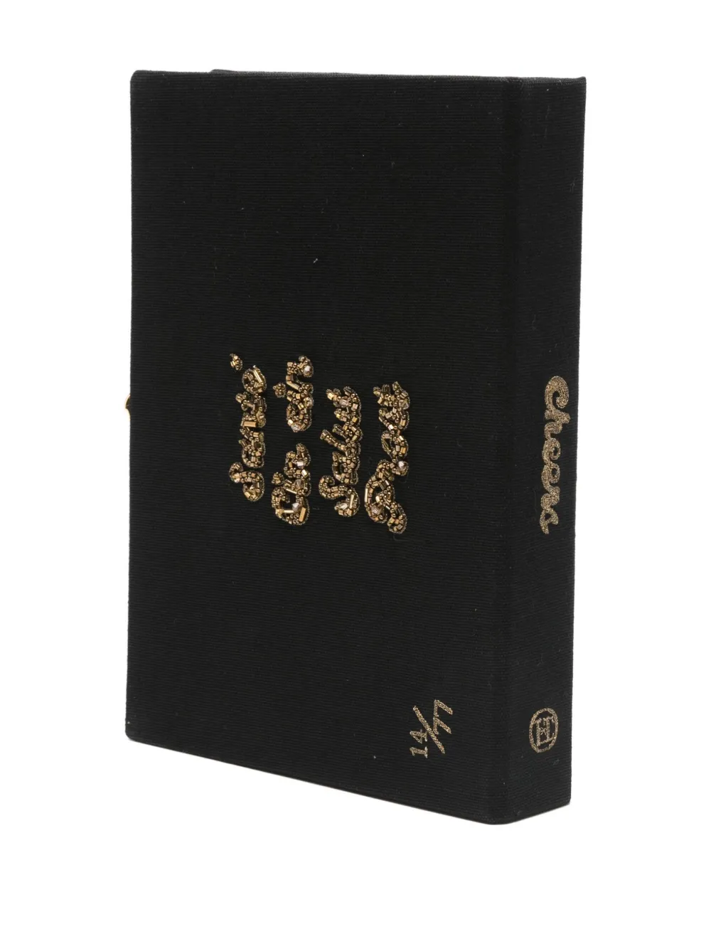 Olympia Le-tan Cheers Beaded Mini Bnag In Black