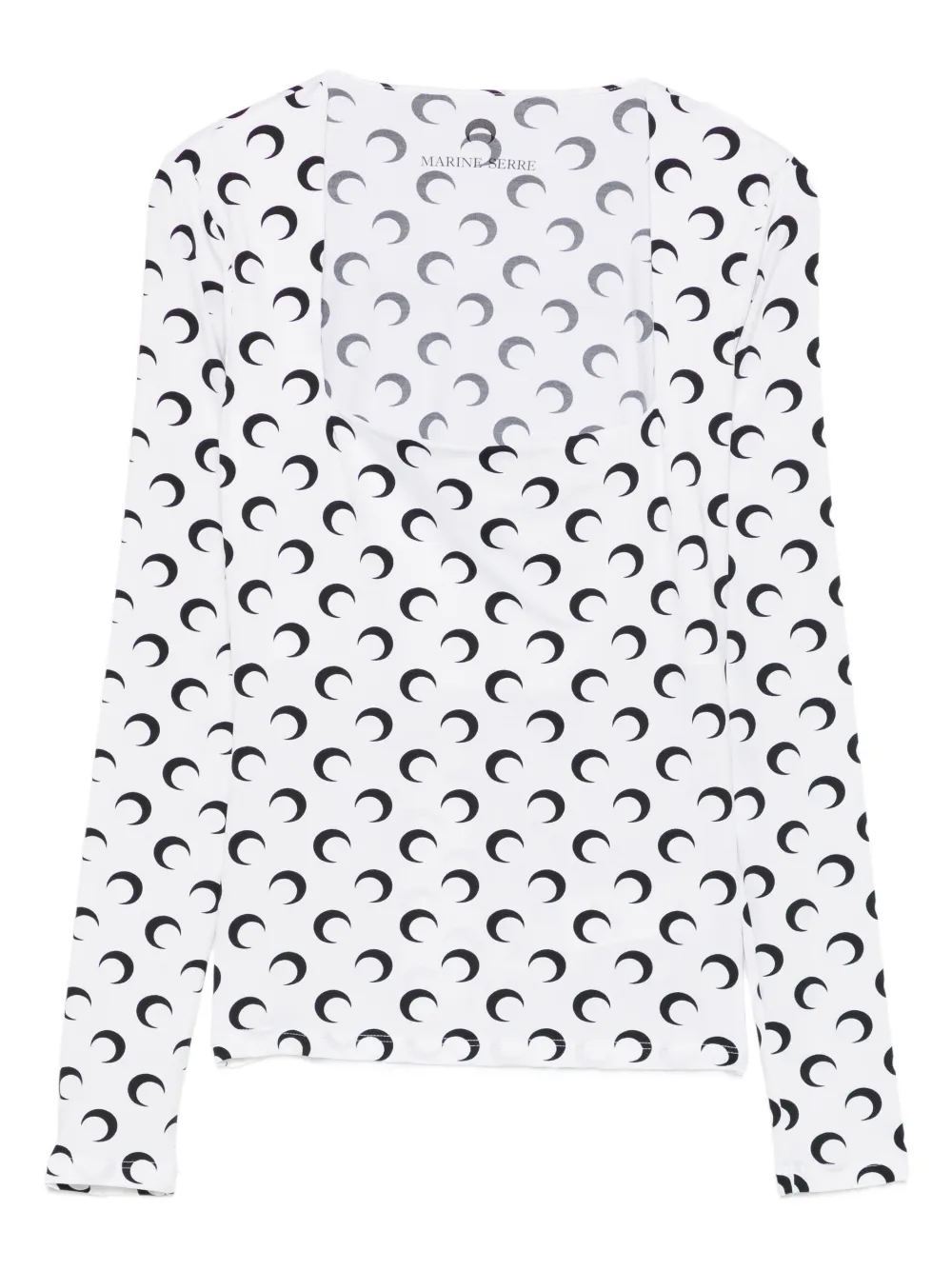 Marine Serre Moon square-neck top - Weiß