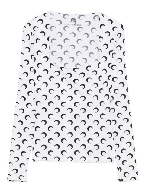 Marine Serre Moon top med firkantet halsudskæring