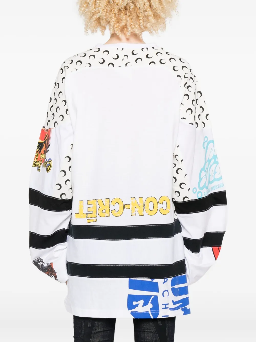 Marine Serre Regenerated Graphic-print Hockey Jersey In White