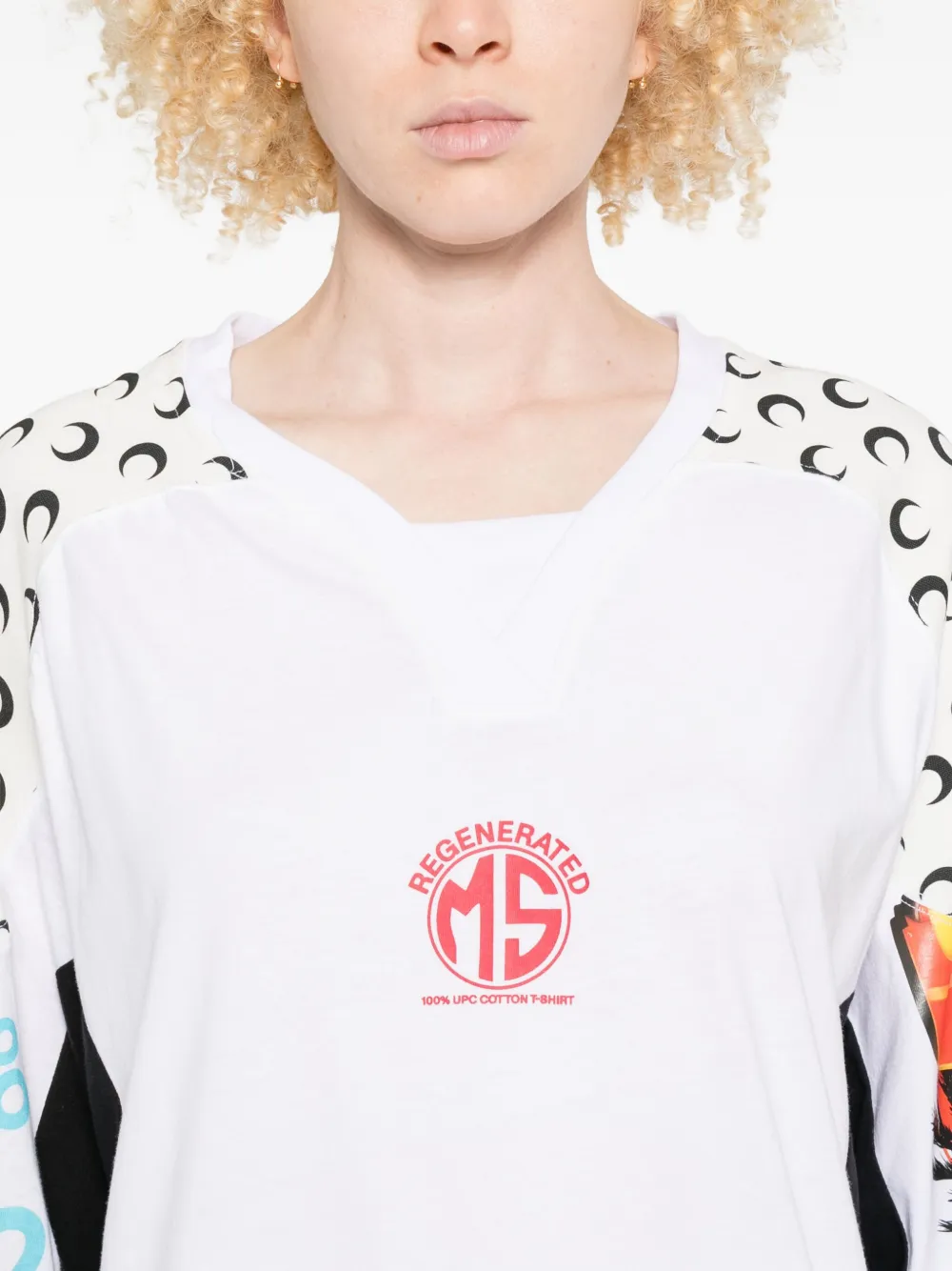Marine Serre Regenerated Graphic-print Hockey Jersey In White