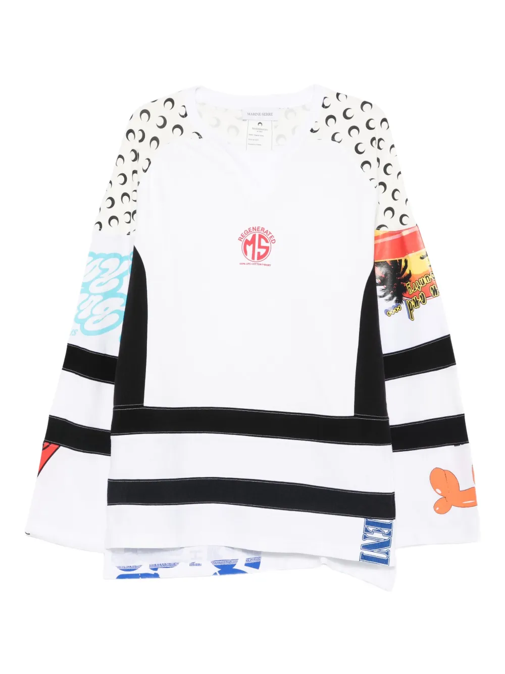Marine Serre Regenerated graphic-print hockey jersey | White | Image 1