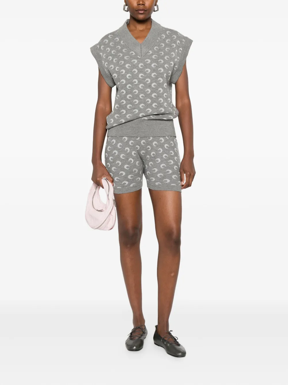 Marine Serre moon-jacquard V-neck vest | Vests & Tank Tops | Image 2