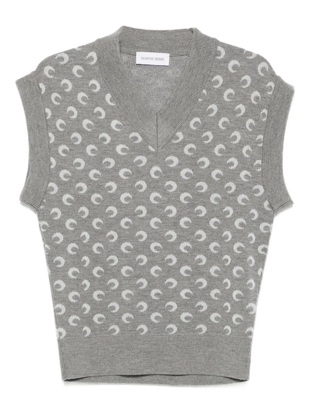 Marine Serre moon-jacquard V-neck vest | Grey | Image 1