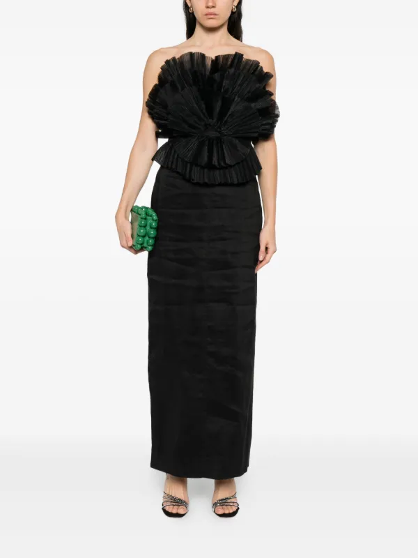 formal dress for men near me Aje Laurier Wave Maxi Dress Size 8 Black – An Evening Bird Dress Hire main image 1