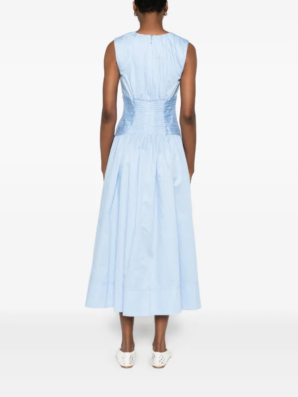 aje white and blue dress AJE 'Violette Bubble Hem' Maxi WHITE – HONEY HIRE BOUTIQUE main image 1