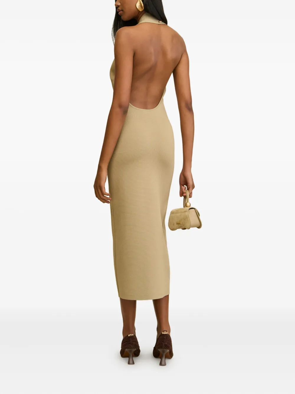Cult Gaia Caia halterneck midi dress Beige