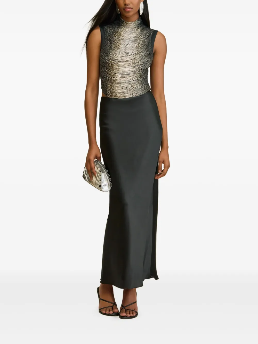 Cult Gaia Chantel maxi-rok met uitgesneden details - Zwart