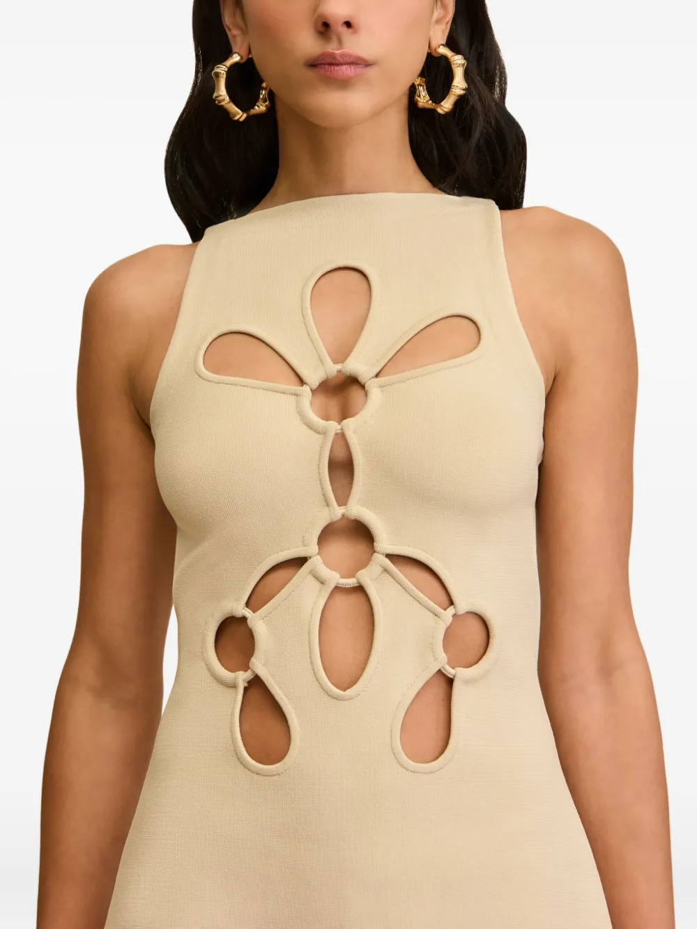 Cult Gaia Franco cut-out sleeveless mini dress Beige