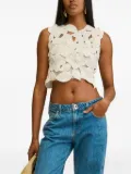 Cult Gaia Harrington flower-lace sleeveless top - White