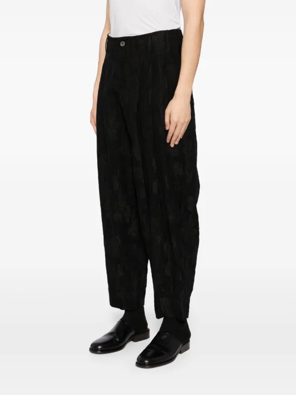 calmlence Triple Pleated Wide Chino サイズ1 CALMLENCE Triple Pleated Tapered Trousers | Black | FARFETCH GE