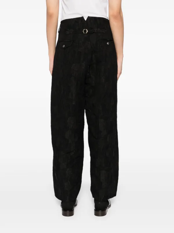 CALMLENCE Triple Pleated Tapered Trousers | Black | FARFETCH GE