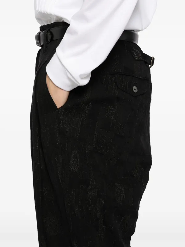 calmlence Triple Pleated Wide Chino サイズ１ CALMLENCE Triple Pleated Tapered Trousers | Black | FARFETCH GE