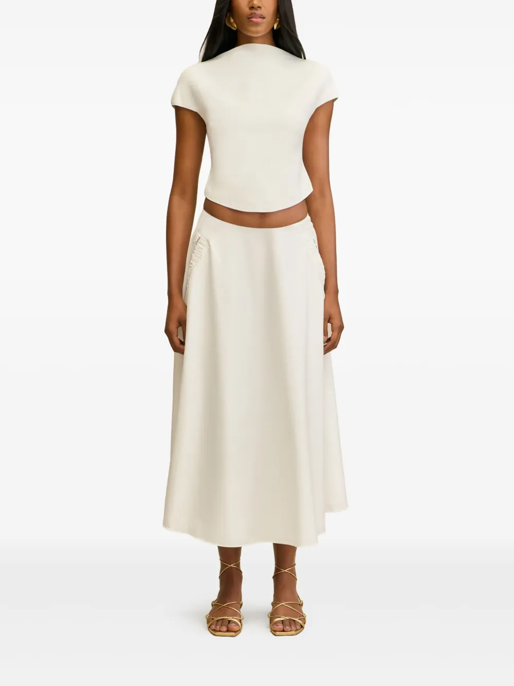 Cult Gaia Ely A-line midi skirt Wit