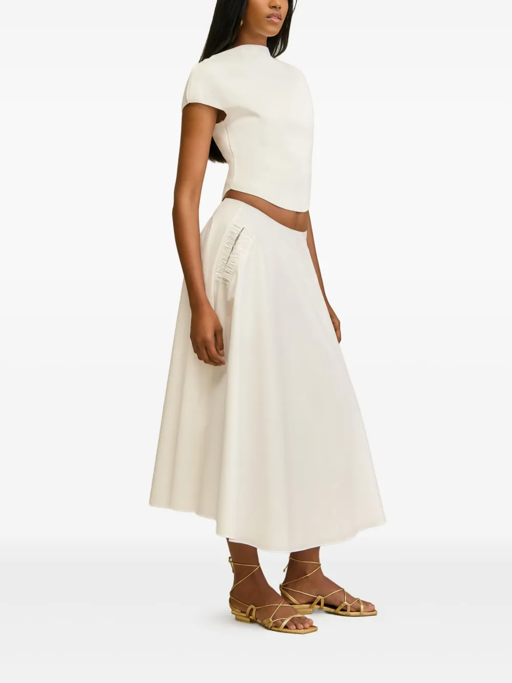 Cult Gaia Ely A-line midi skirt Wit
