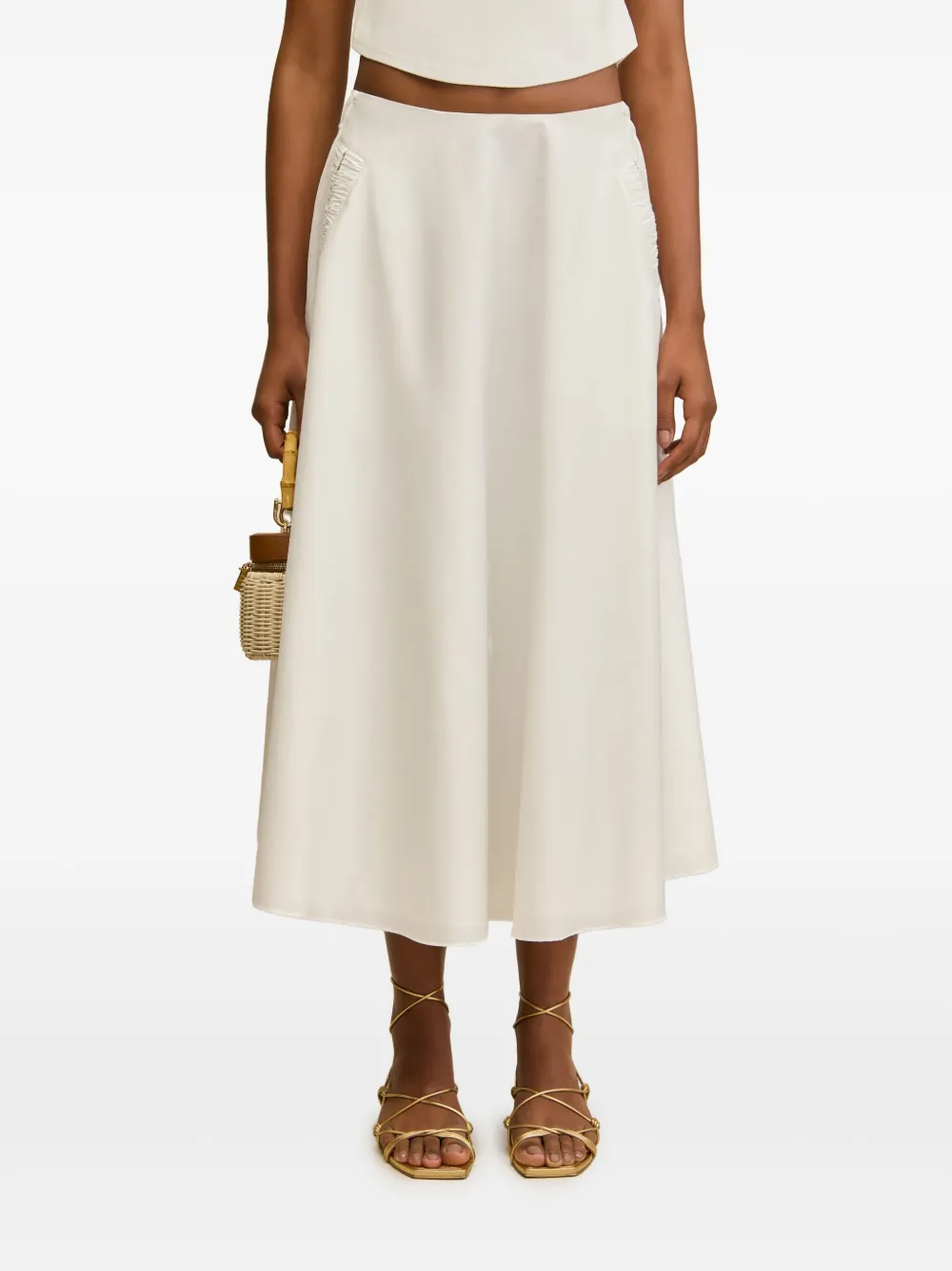 Cult Gaia Ely A-line midi skirt Wit