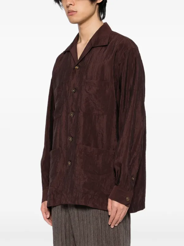 トップス calmlence CLASSIC OPEN COLLAR SHIRT CALMLENCE Classic open-collar Shirt | Red | FARFETCH GE